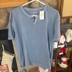 Lucky Brand Men's Casual Blue Button Down Shirt size 2XL nwt